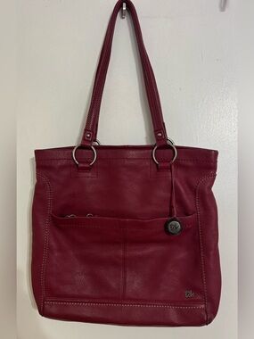 The Sak Dark Red Pebbled Leather Tote